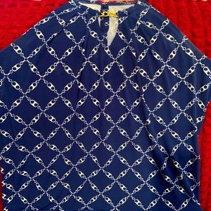 Ahoy there!  Nautical style blue halter top!